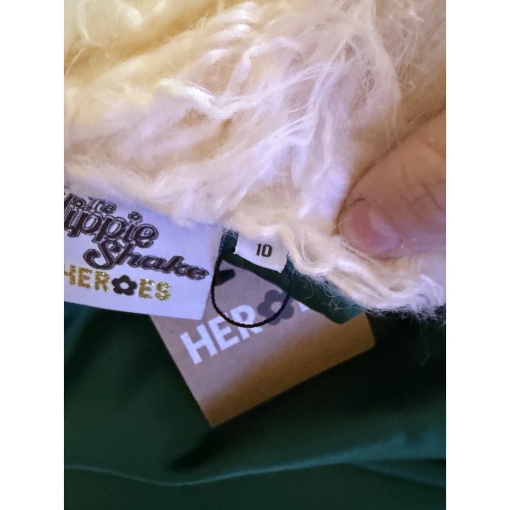 NWT Hippie Shake Heroes Breaking Hearts Green Embroidered Penny Lane Coat - Picture 11 of 16